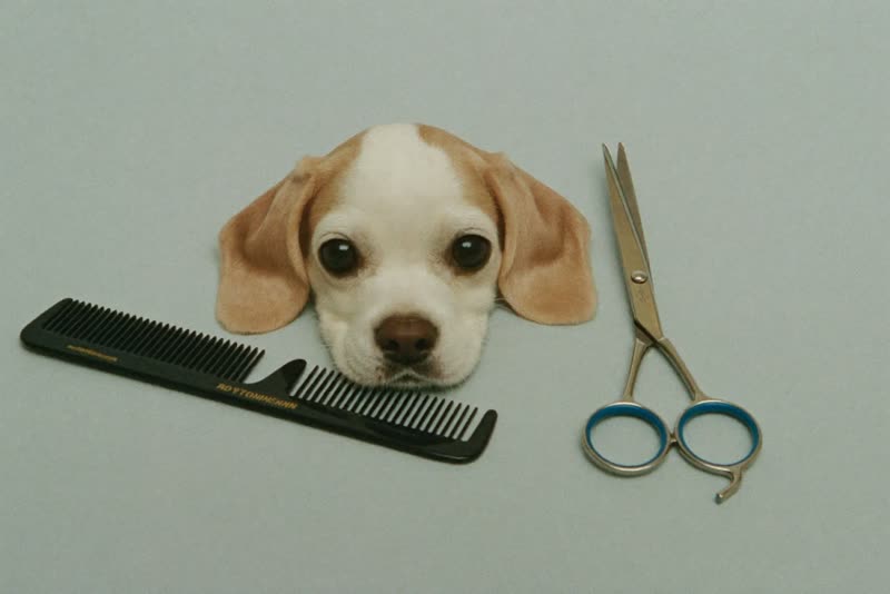 A neatly groomed dog sitting after its trim